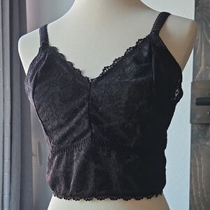 Torrid Black Mesh Detail Bralette Top 2 2X